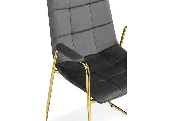 Стул на металлокаркасе Lana dark grey / gold фото 8