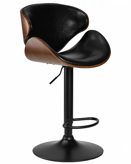 Стул барный KARTER BLACK (коричневый орех дерево (BWW), черный PU) фото 3