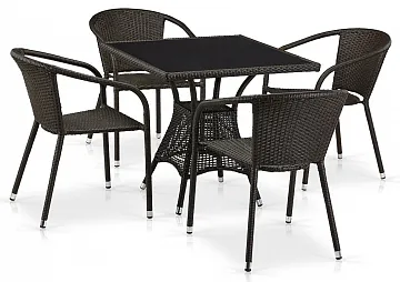 Комплект плетеной мебели T197BNS-W53/Y137C-W53 Brown 4Pcs