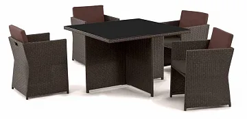 Комплект плетеной мебели T300A/Y300A-W53 Brown 4Pcs