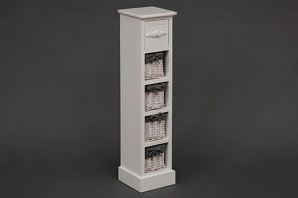 Тумба с 4 корзинами и ящиком Secret De Maison FLORAL 5 ( mod. HX16-002NS ) paulownia, мдф, 20x20x85см, butter white (слоновая кость) фото 6