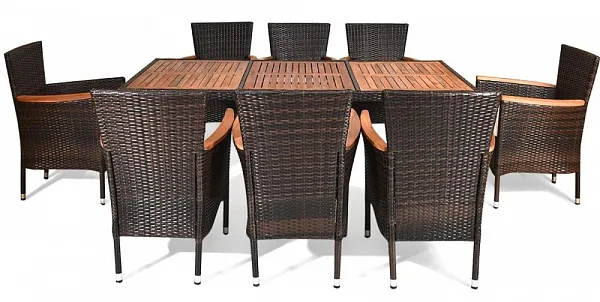 Комплект плетеной мебели AFM-480B 200x90 Brown (8+1)