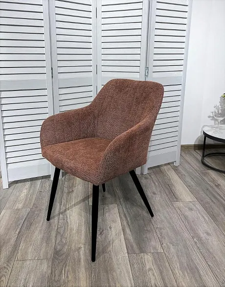 Стул BRANDY WZ2042-08 бронзовый фактурный велюр/ черный каркас фото 6