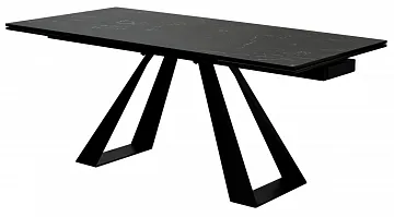 Стол FONDI 180 MARBLES NERO KL-116 Черный мрамор матовый, итальянская керамика/ черн.каркас, ®DISAUR