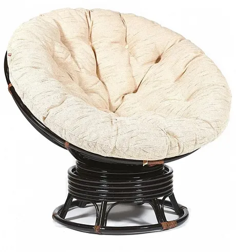 Кресло-качалка ",PAPASAN", w 23/01 B / с подушкой / Antique brown (античный черно-коричневый), ткань Старт