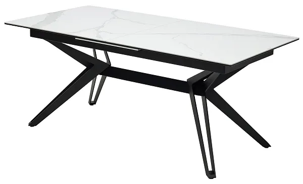 Стол URBINO 180 MATTE STATUARIO Белый мрамор матовый, керамика/ черный каркас, ®DISAUR фото 9