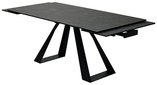 Стол FONDI 180 MARBLES NERO KL-116 Черный мрамор матовый, итальянская керамика/ черн.каркас, ®DISAUR фото 6