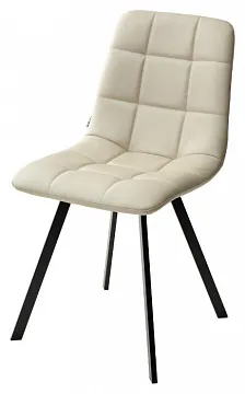 Стул CHILLI SQUARE HK017-02 серо-бежевый, PU/ черный каркас