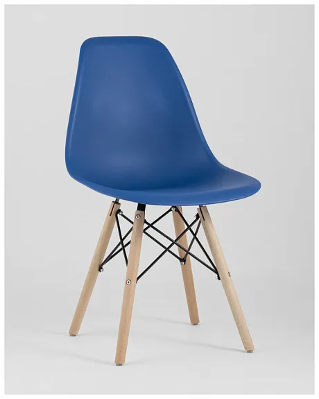 Стул Eames Style DSW синий (разборный каркас) фото 3