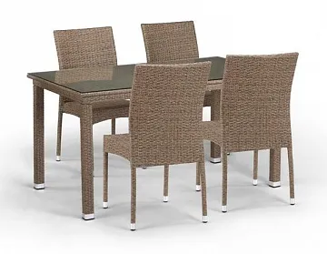 Комплект плетеной мебели T256B/Y380B-W56 Light Brown 4Pcs