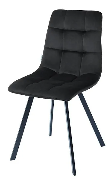 Стул CHILLI SQUARE BLUVEL-19 BLACK, велюр