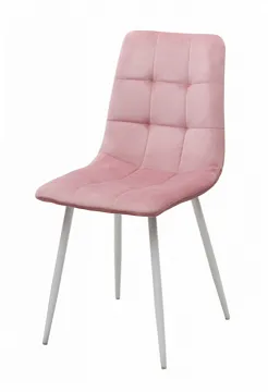 Стул BARI UF910-07 PINK, велюр / белый каркас