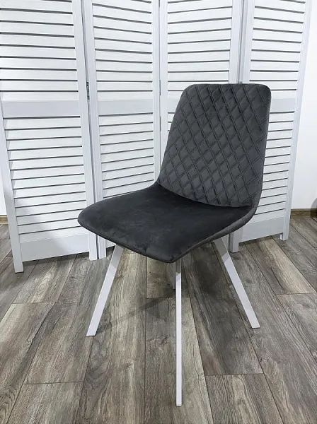 Стул DAIQUIRI BLUVEL-14 GREY / белый каркас, велюр фото 4