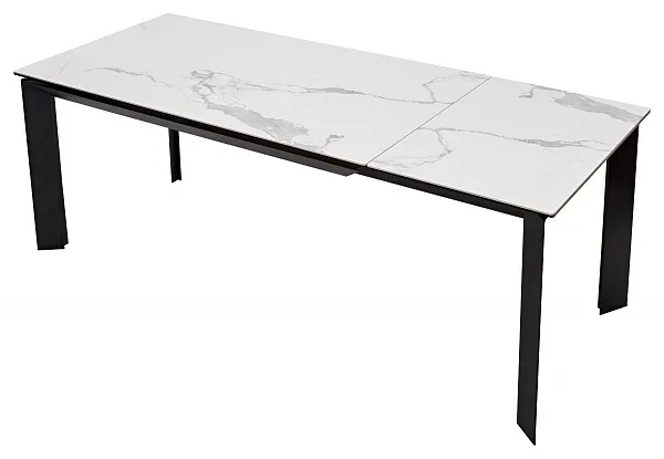 Стол CREMONA 140 MATTE STATUARIO Белый мрамор матовый, керамика/ черный каркас, ®DISAUR фото 3