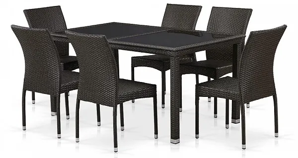 Комплект плетеной мебели T246A/Y380A-W53 Brown 6Pcs