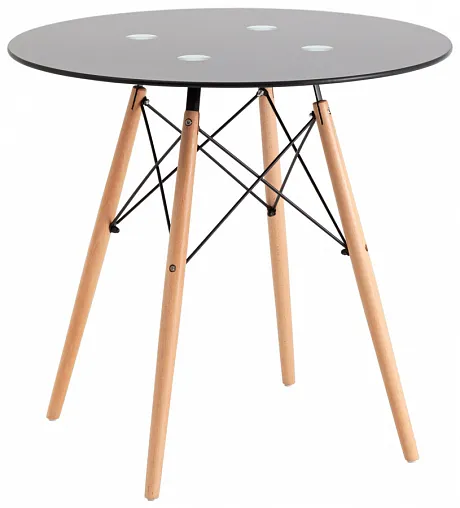 Стол круглый EAMES DSW NEW D=80 стеклянный черный