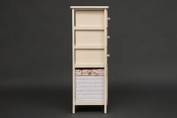 Тумба с корзиной и 3 ящиками Secret De Maison ARC 3 (mod. HX16-828 S ) paulownia, мдф, 86x40x30см, butter white (слоновая кость) фото 5