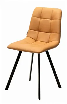 Стул CHILLI-Q SQUARE Oracul 542 Темно-желтый, экокожа PU / черный каркас,
