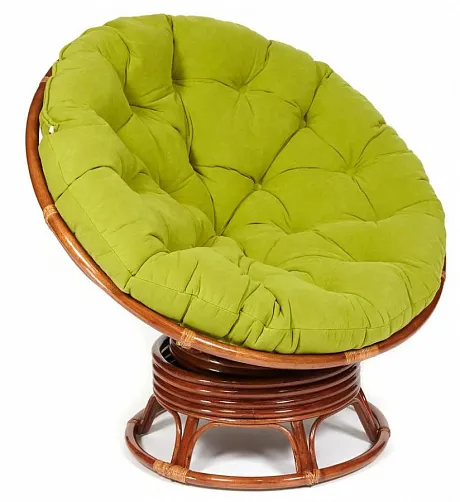 Кресло-качалка ",PAPASAN", w 23/01 B / с подушкой / Pecan (орех), флок Олива, 23