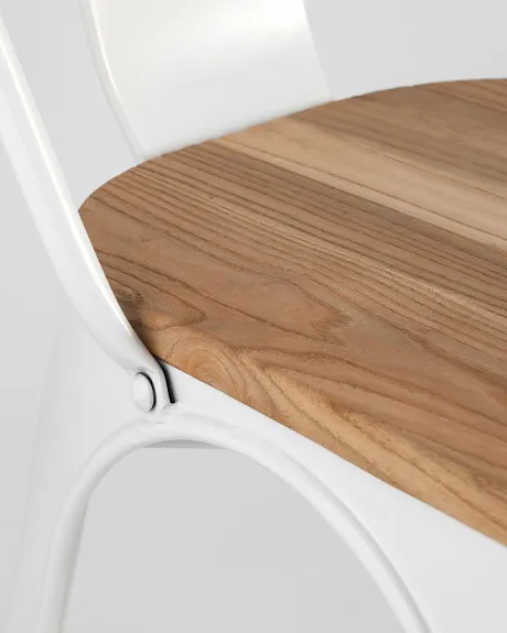 Стул TOLIX WOOD белый глянцевый фото 6