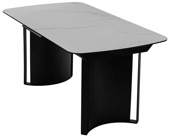 Стол RASMUS 160 TL-45 Белый мрамор, испанская керамика / черный каркас, ®DISAUR фото 3