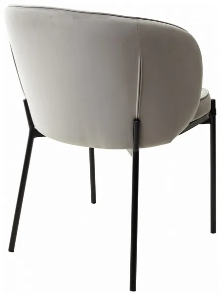 Стул DIANA BLUVEL-03 LIGHT GREY, велюр/ черный каркас фото 4
