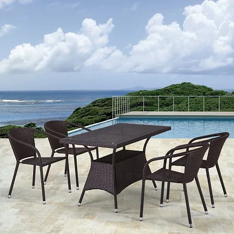 Комплект плетеной мебели T198D/Y137C-W53 Brown 4Pcs фото 2