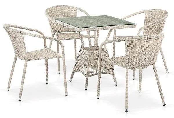 Комплект плетеной мебели T706/Y137C-W85 Latte 4Pcs