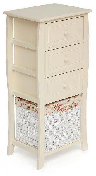 Тумба с корзиной и 3 ящиками Secret De Maison ARC 3 (mod. HX16-828 S ) paulownia, мдф, 86x40x30см, butter white (слоновая кость)