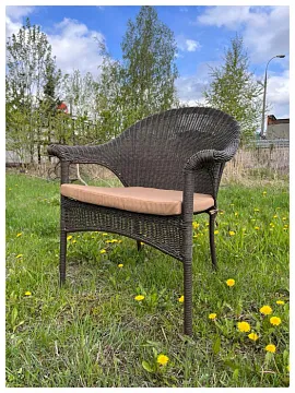 Плетеное кресло LV-140B-Brown с подушкой в комплекте