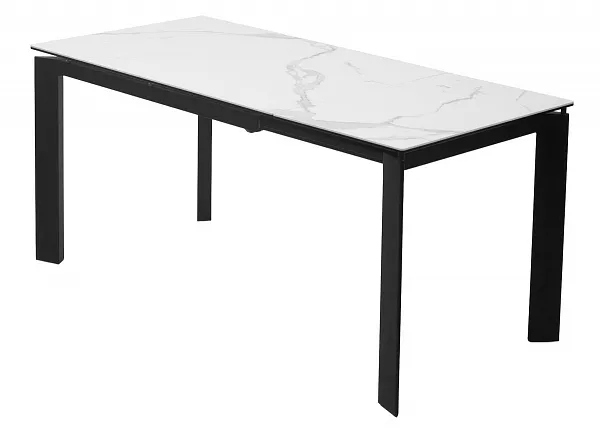 Стол CORNER 120 MATTE STATUARIO Белый мрамор матовый керамика, стекло/ черный каркас, ®DISAUR фото 5