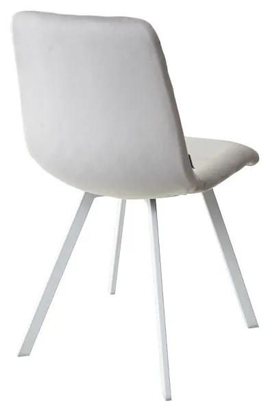 Стул DAIQUIRI BLUVEL-03 LIGHT GREY / белый каркас, велюр фото 3