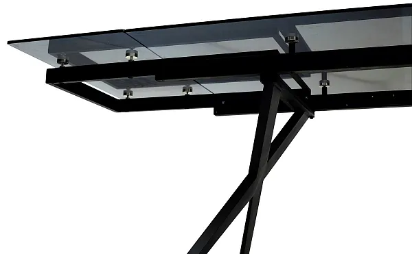 Стол ADRIA 160 SMOKED BLACK GLASS Дымчато-черное стелко/ черный каркас, ®DISAUR фото 10