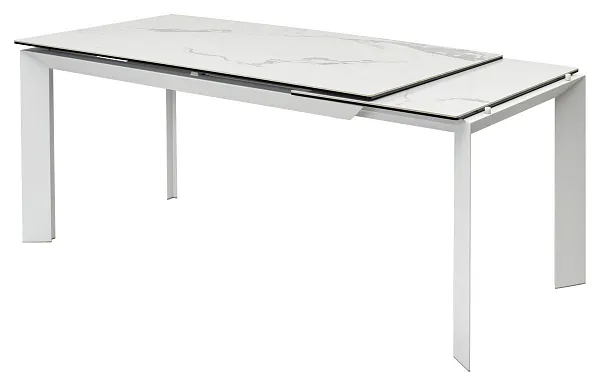 Стол CREMONA 140 HIGH GLOSS STATUARIO Белый мрамор глянцевый, керамика/ белый каркас, ®DISAUR фото 7