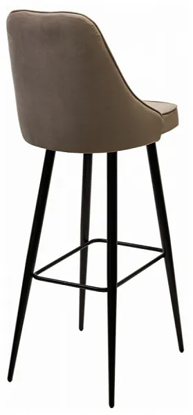 Барный стул NEPAL-BAR БЕЖЕВЫЙ #5, велюр/ черный каркас (H=78cm) фото 3