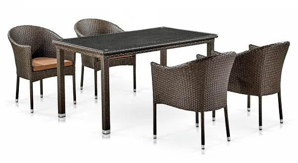 Комплект плетеной мебели T256A/Y350A-W53 Brown 4Pcs