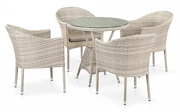 Комплект плетеной мебели T705ANT/Y350-W85 4Pcs Latte