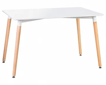 Стол обеденный SERRA WIDE (ножки светлый бук, столешница белая)