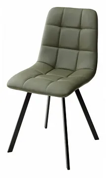 Стул CHILLI SQUARE HK017-22 серо-эвкалиптовый, PU / черный каркас