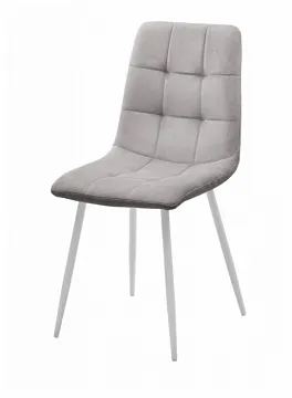 Стул BARI UF910-02 LIGHT GREY, велюр / белый каркас
