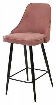 Барный стул NEPAL-PB РОЗОВЫЙ #15, велюр/ черный каркас (H=68cm)
