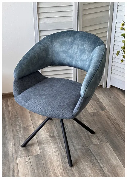 Стул EMBER 360 градусов поворот 7525-56 Синий, велюр/ ENJOY-315 Синий, ткань фото 3