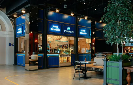 Барная стойка для кафе-пекарни Cinnabon в ТРК Vokzal 1853