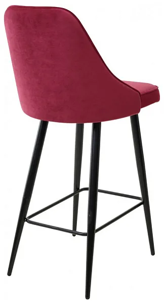 Барный стул NEPAL-PB ВИННЫЙ #16, велюр/ черный каркас (H=68cm) фото 4