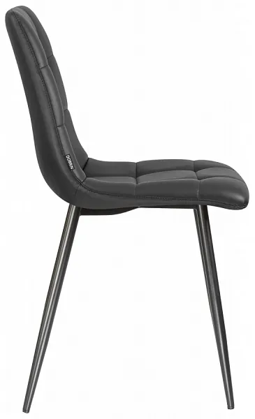 Стул обеденный  ALEX (черные матовые ножки, чёрная экокожа (P-01)) фото 4