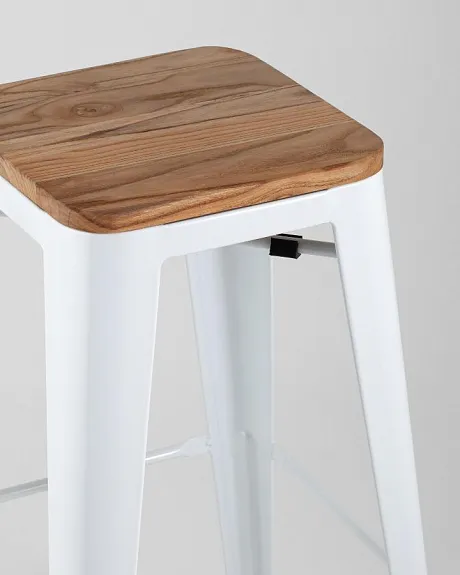 Стул барный TOLIX WOOD белый глянцевый фото 3