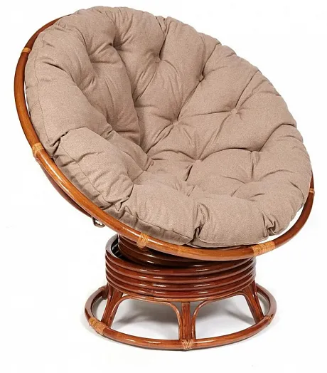 Кресло-качалка ",PAPASAN", w 23/01 B / с подушкой / Pecan (орех), экошерсть Коричневый, 1811-5