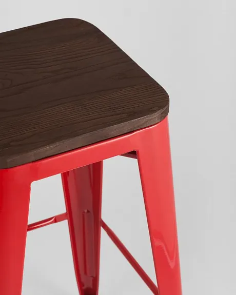 Стул барный TOLIX WOOD красный глянцевый фото 3
