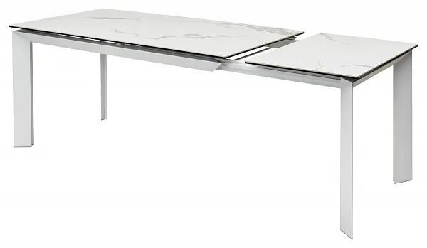 Стол CREMONA 140 HIGH GLOSS STATUARIO Белый мрамор глянцевый, керамика/ белый каркас, ®DISAUR фото 8