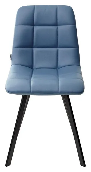 Стул CHILLI SQUARE HK017-17 глубокий голубой, PU/ черный каркас фото 2